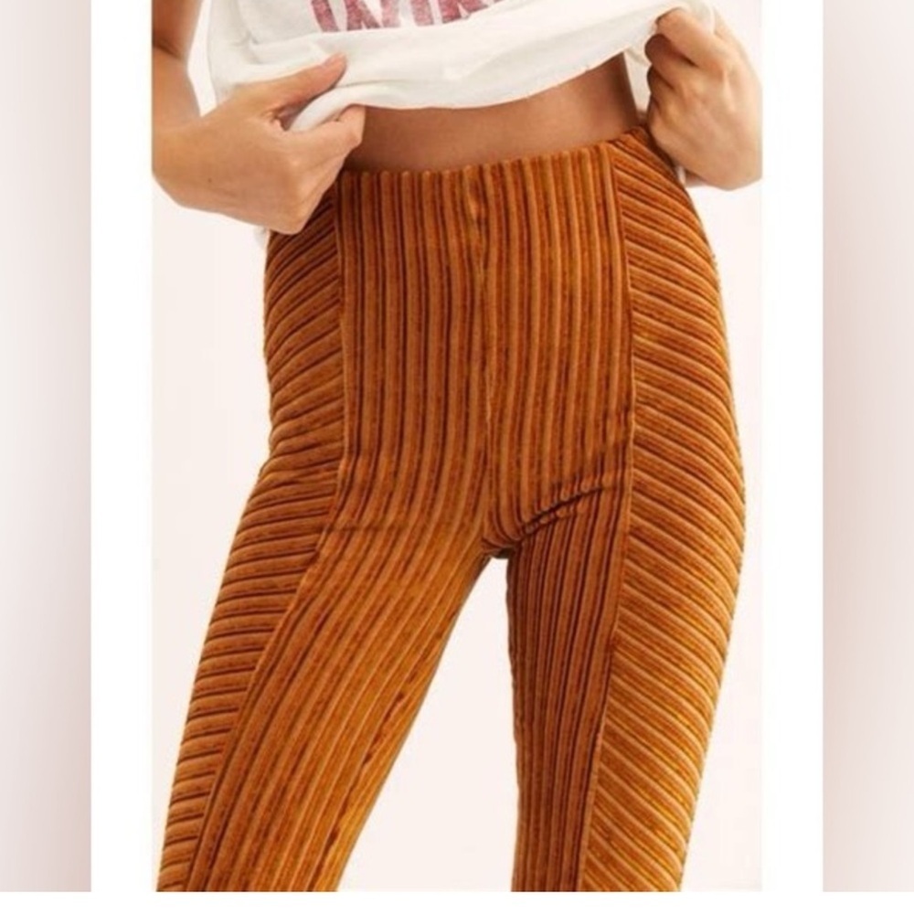 Free people flare pull up velvet pants women’s - Picture 15 of 16